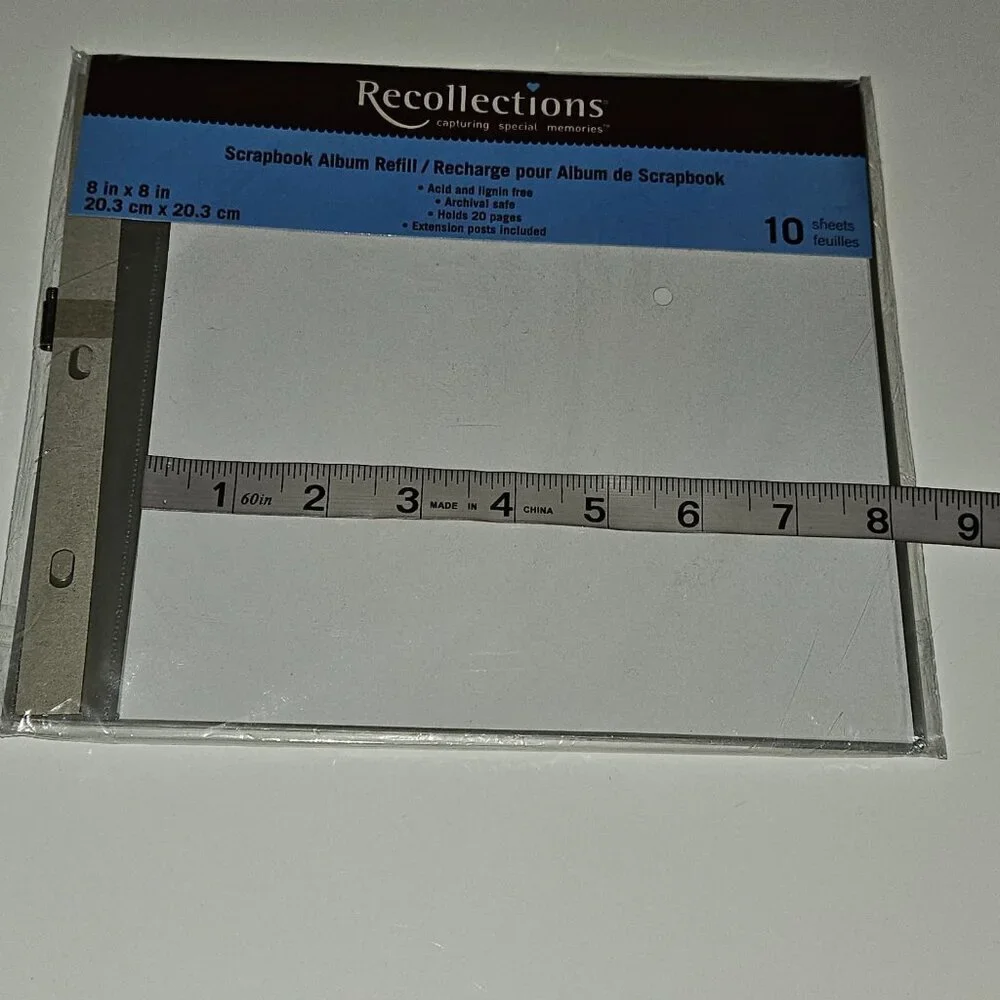 NEW Recollections 8x8 Scrapbook Album Refill 10 Sheets